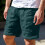 Men's linen blend cargo shorts solid color knee-length 1