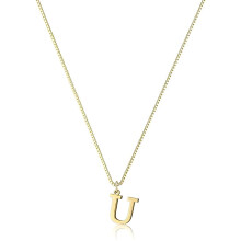 Collier pendentif lettre D dorée pour femme, design simple