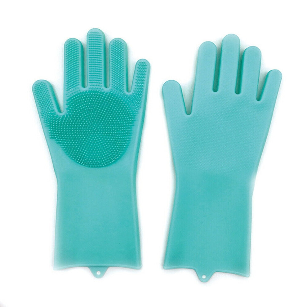 Silicone Cleaning Brush Scrubber Gloves Heat Resistant 1-2