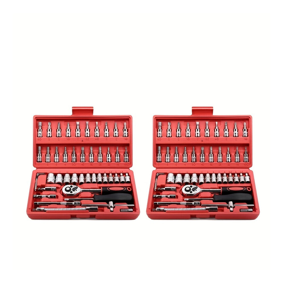 Hex Socket Wrench Set Metric 1/4" 46-Piece 2-Set 946140381404