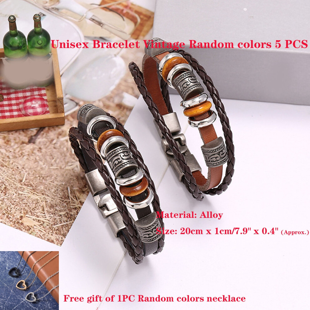Vintage braided faux leather bracelet set stainless steel 5-image-OPC-PW6GJMQ-NEW