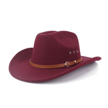 Καπέλο με μάλλινο καπέλο Western Fedora για γυναίκες και άνδρες Claret