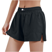 Pantaloncini sportivi da donna a vita alta con tasche