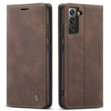 CASEME Wallet Case for Samsung Galaxy S22 Coffee Dark Brown