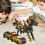 Voiture dinosaure jaune Crash et Transformable 1 pièce 1