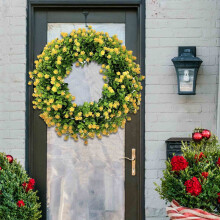Couronne de style champêtre 43 cm (17 pouces) - Décoration printemps-été