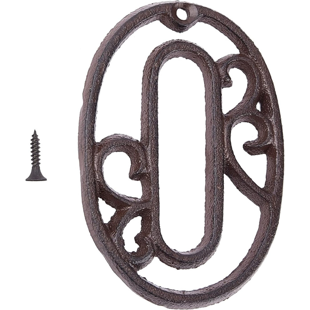 Cast Iron House Number 0 4.4 Inch Outdoor Decorative 946140380940