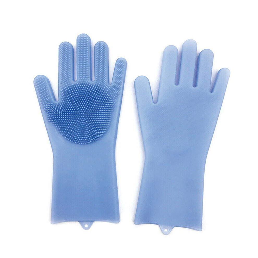 Silicone Cleaning Brush Scrubber Gloves Heat Resistant 1-2