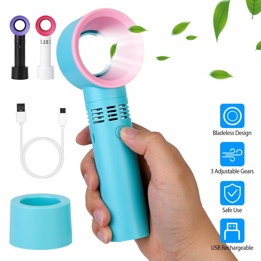 Portable Bladeless Fan Usb Rechargeable 3-Speed 946140381664