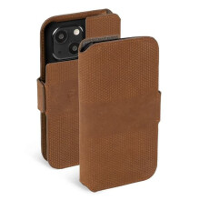 Leather phone wallet for iPhone 13 brown Swedish design