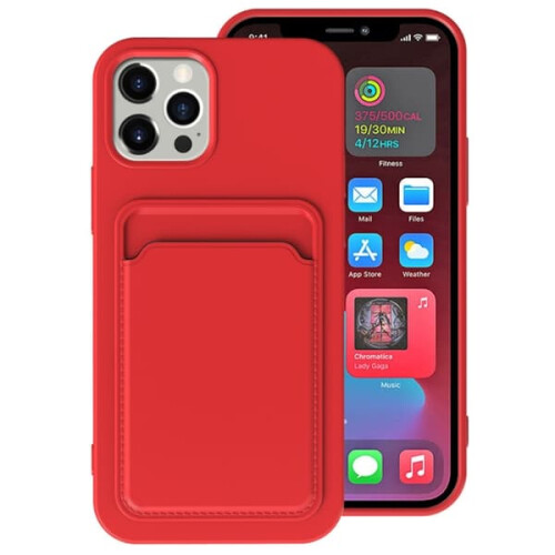 iPhone 13 Pro Max case with card slot red