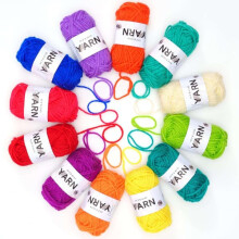 Acrylic yarn spools multicolor 12 pcs 26 m each