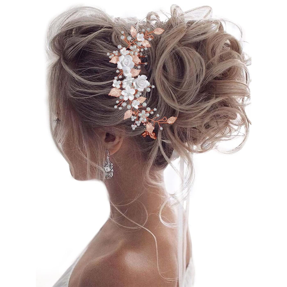 Bridal Hair Vine with Pearls and Rhinestones Headband