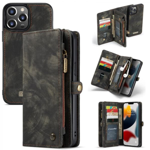CaseMe wallet case for iPhone 13 Pro Max grey 2-slot