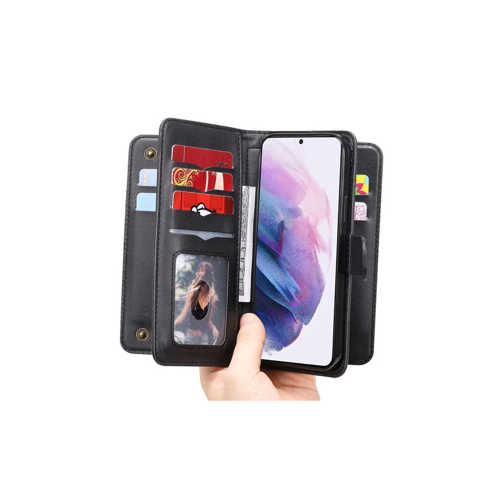 Skalo Samsung S22 Wallet Case 10-Compartment Black 940684243044
