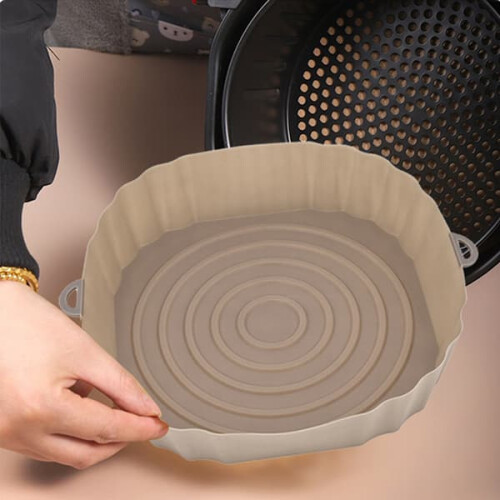 Silikonfoder till airfryer, fyrkantigt, återanvändbart, grått, 17 cm 1