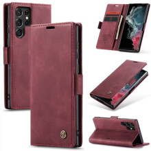 CaseMe slim wallet case for Samsung Galaxy S22 Ultra red