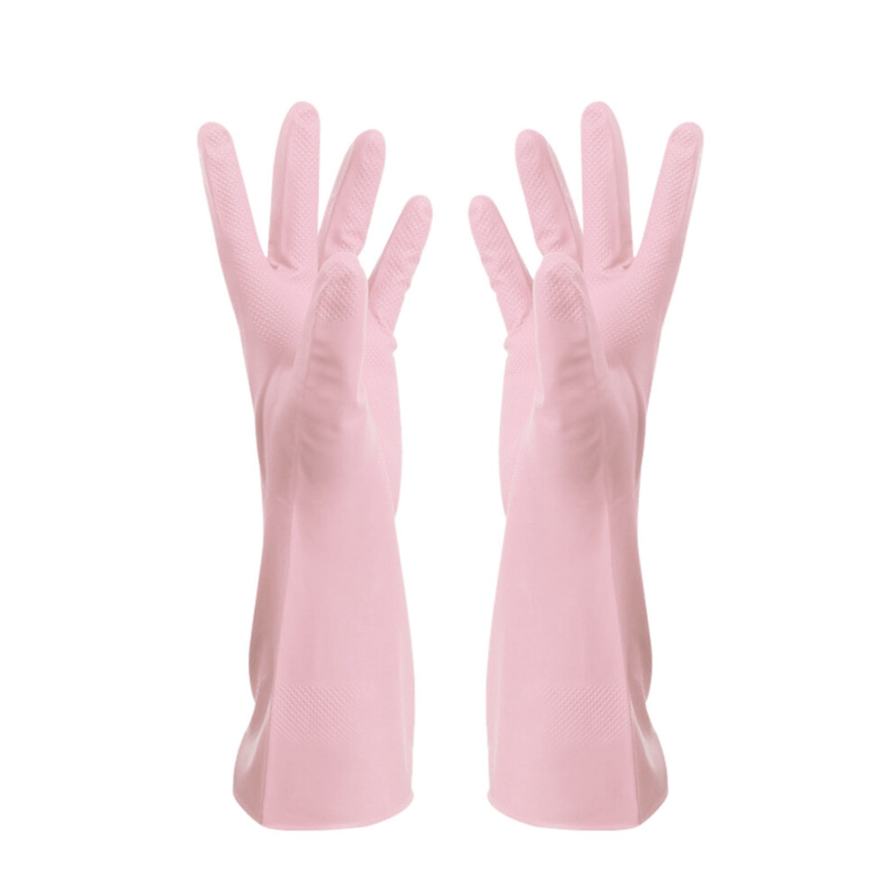 Rubber Dishwashing Gloves with Cotton Lining 2 Pairs