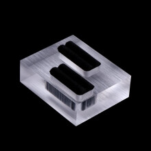 Cutii de bijuterii transparente cu cristal, suport de afișare pentru inele, organizator de afișare acrilică, catifea neagră, 5,5 cm x 4,5 cm x