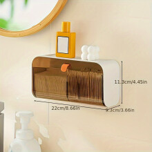 Organisateur de rangement mural pour salle de bain, en plastique durable, design compact pour la maison et les résidences étudiantes.