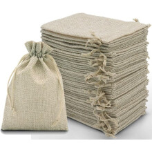 Intckwan jute gift bags 10x15cm drawstring 30-pack