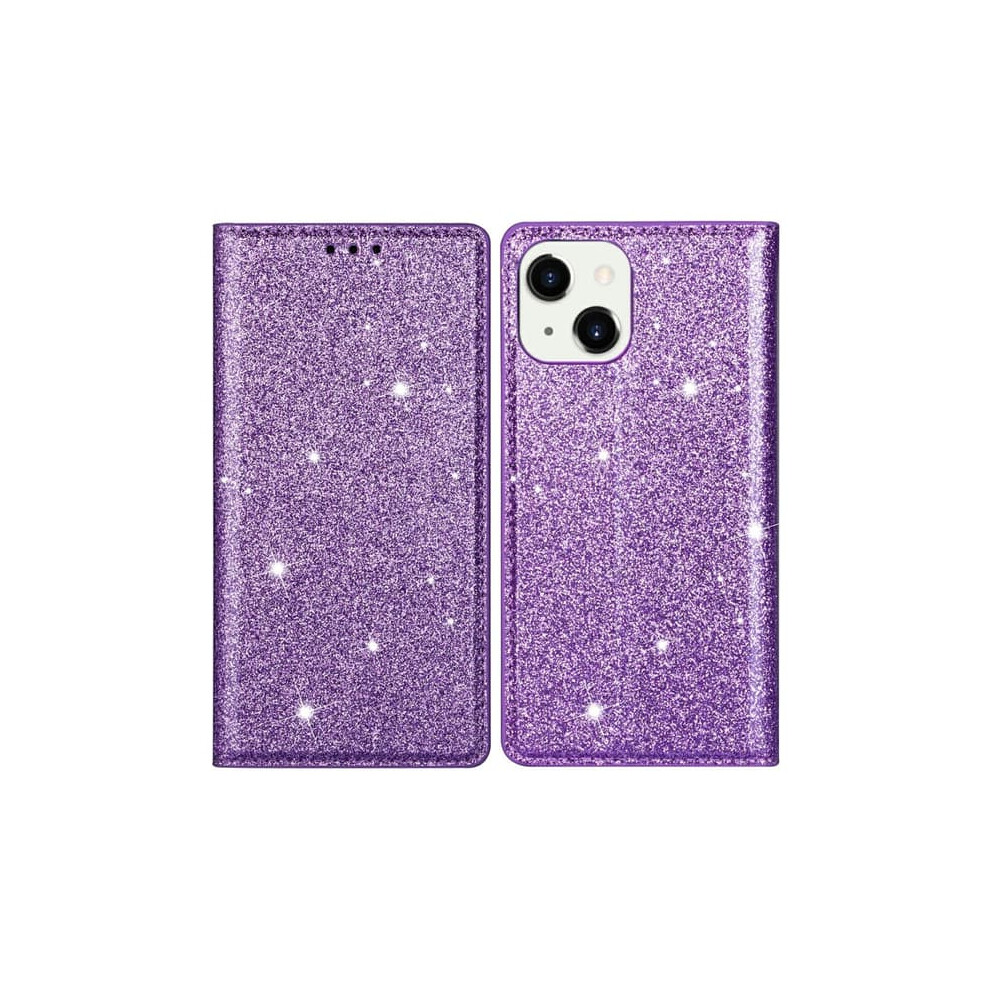 Glitter Wallet Case For Iphone 13 Purple 940684251674