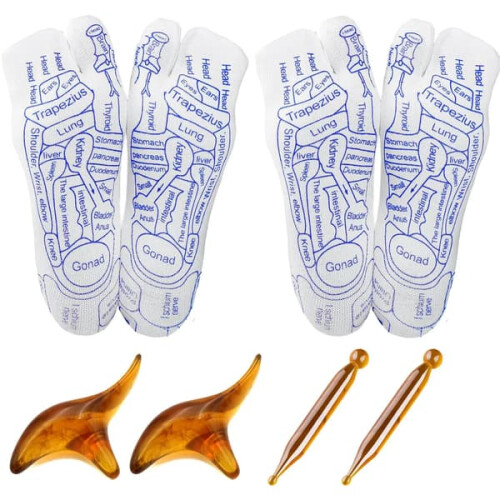 Massage socks cotton reflexology set 2 pairs