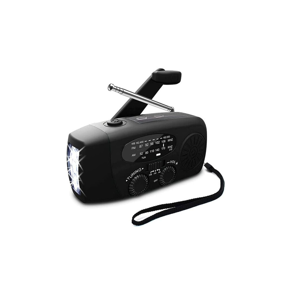 Crank Radio With Solar Panel Flashlight 2000Mah Power Bank 940684257973