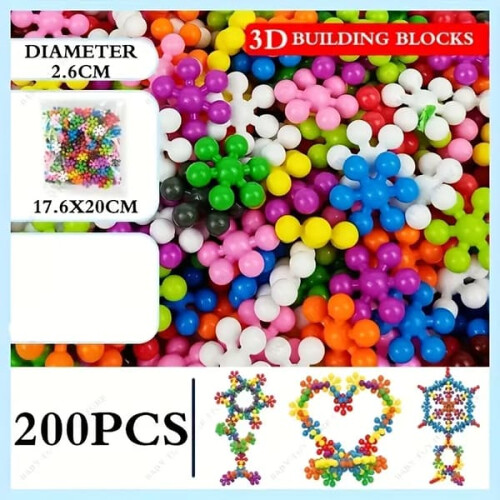 Plum Blossom 3D Snowflake Building Blocks 200 pcs