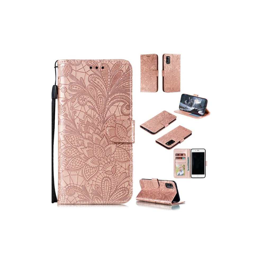 Samsung Galaxy A41 Flower Wallet Case Rose Gold 940684258727