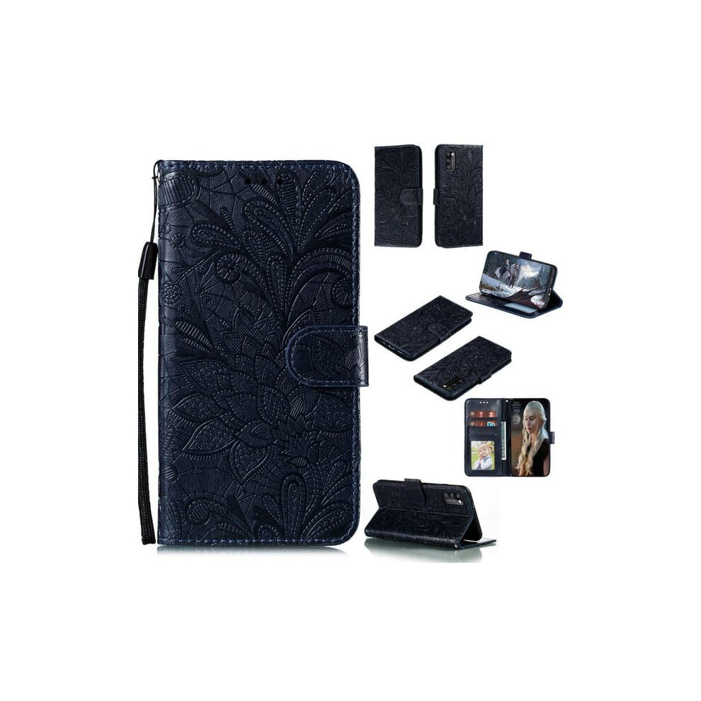 Samsung Galaxy A41 Flower Wallet Case Dark Blue 940684257638