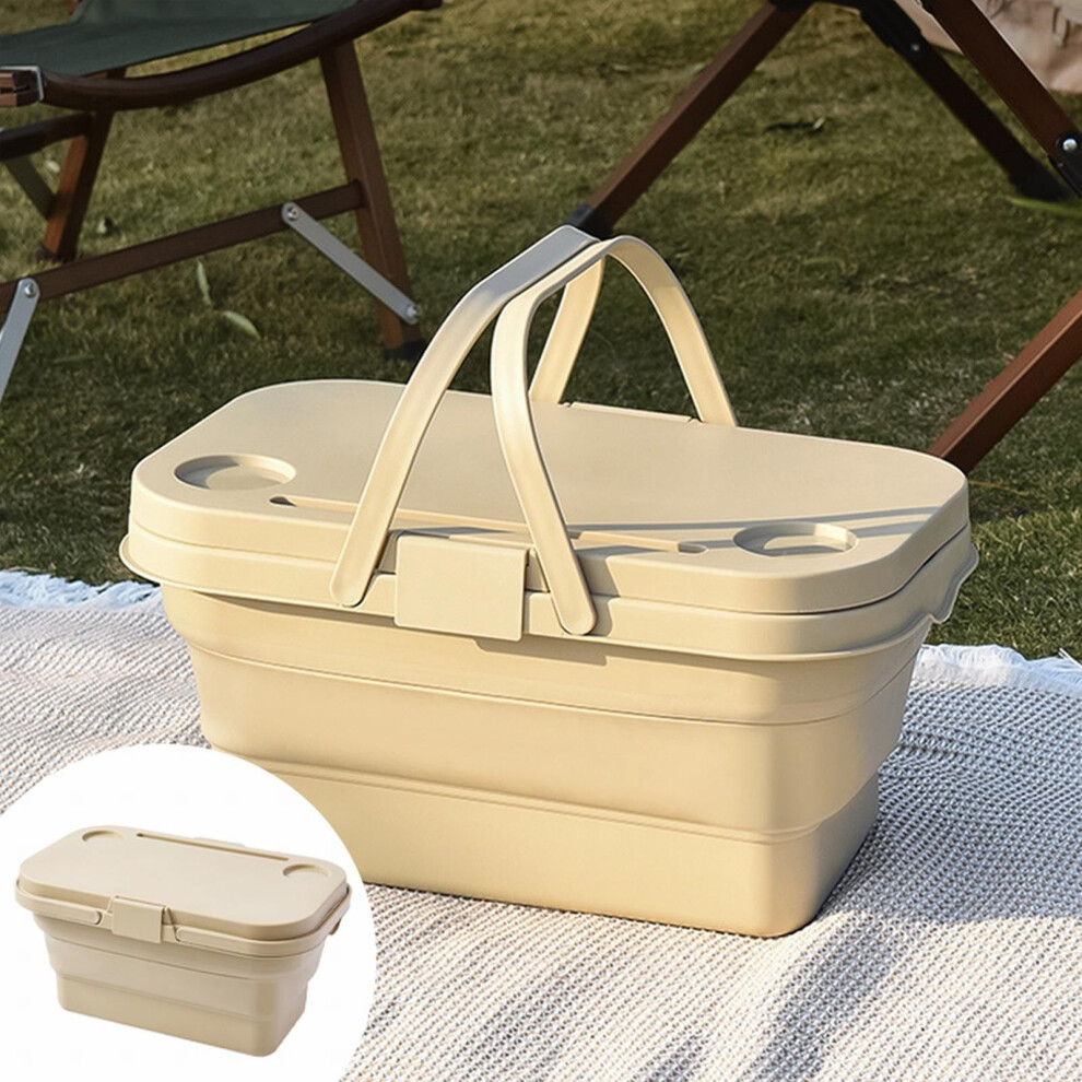16L Collapsible Picnic Basket With Handles And Lid 946140388397