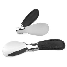 Stainless Steel Foldable Shoe Horn with Faux Leather Case