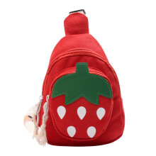 Cartoon Strawberry Chest Bag Red for Ages 3-11