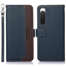 Khazneh wallet case for Sony Xperia 10 V blue brown