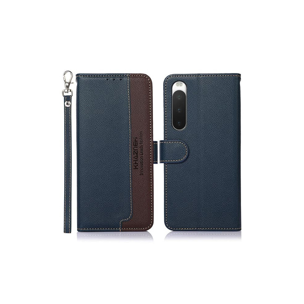 Khazneh Wallet Case For Sony Xperia 10 V Blue Brown Blue,Brown 940684258321