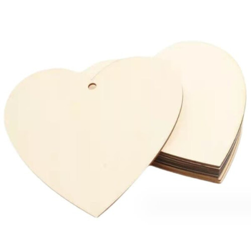 Wood Heart Cutouts Unfinished 50 pcs