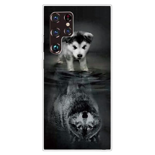 Deco case for Samsung Galaxy S22 Ultra Dog Silver Grey