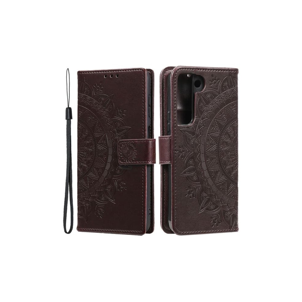 Skalo Samsung S22 Mandala Wallet Case Dark Brown 940684242986