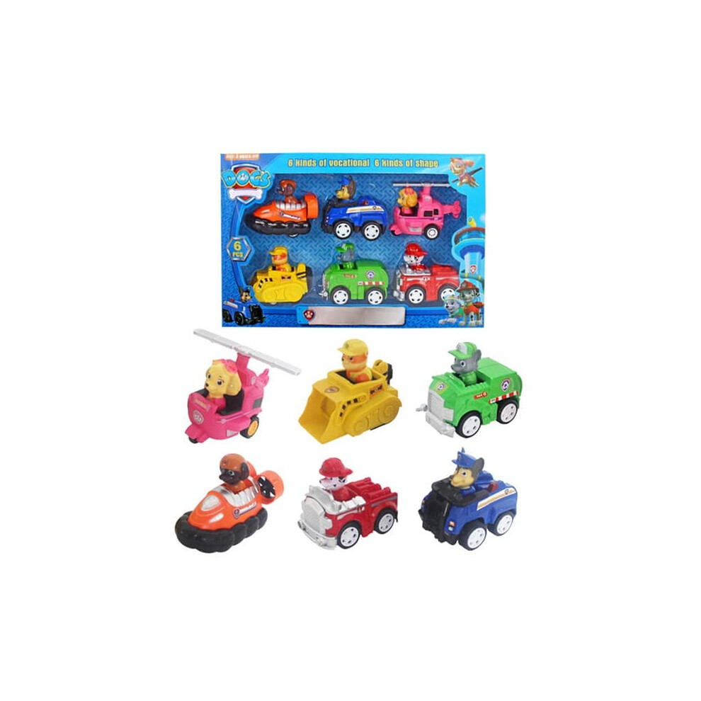 Paw Patrol puppy action figures pull-back car toy set 6 pcs