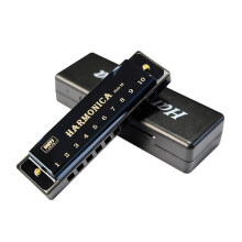 Harmonica Key of C 10 Holes Black