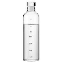 Glasvattenflaska med tidsmarkör 500ml transparent