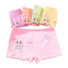 Girls' Cotton Cartoon Boxer Briefs for Toddlers 4PCS