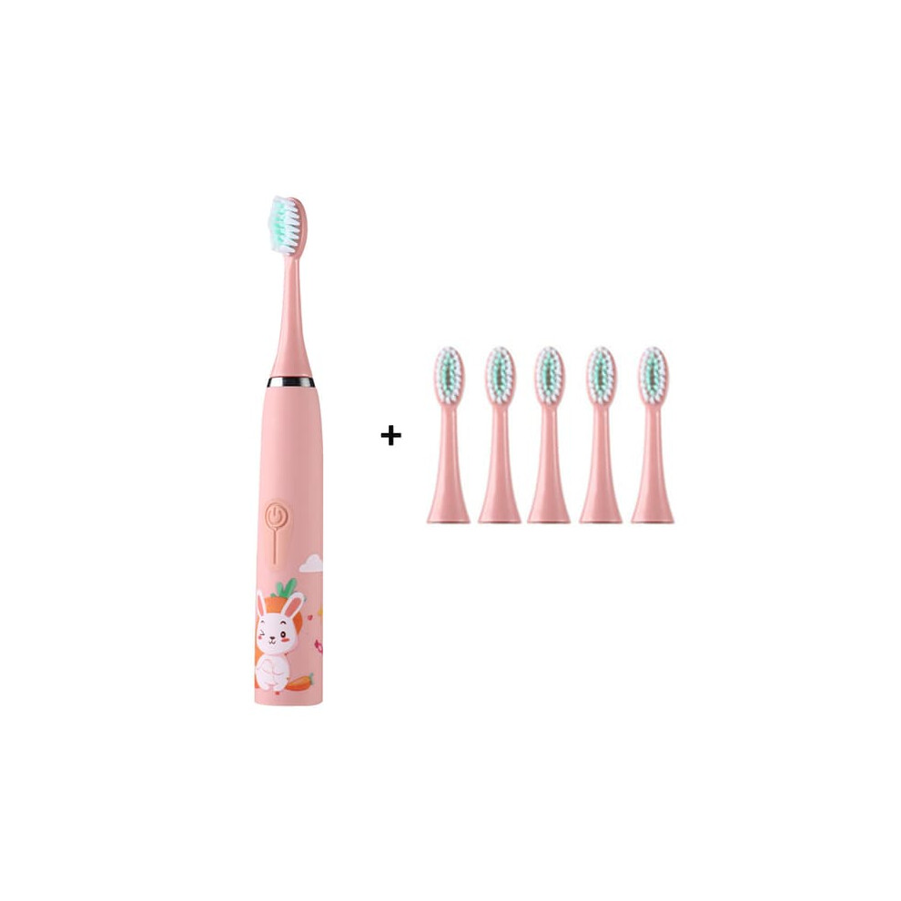 Children's sonic electric toothbrush pink 6 brush heads