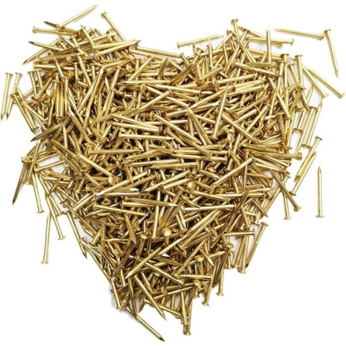 Brass Round Head Nails 1.2x10 mm 200 pcs