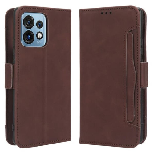 Motorola Edge 40 Pro 5G wallet case brown 6-compartment