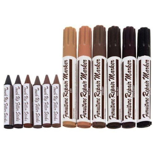 Furniture Repair Pen Multi-Color 12-Pack with Sharpener