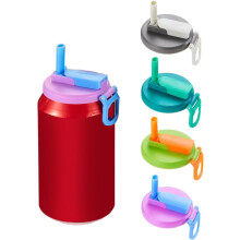 Silicone Can Lids with Straws 4 pcs