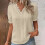 Beige blondetopp med hule korte ermer, dame, L 1