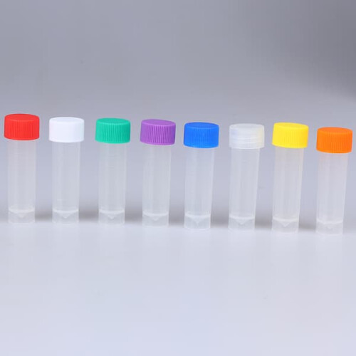 Plastic Test Tube Bottle with Screw Cap 10 pcs 1
